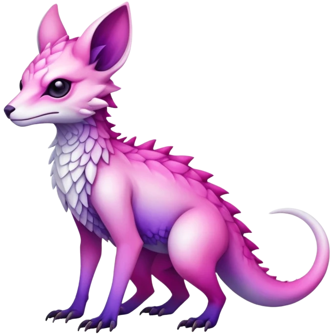  Cool Edgy Purple-pink-white-gradient ethereal badass Fionbri-Vernid-Trico-animal-creature full body emoji