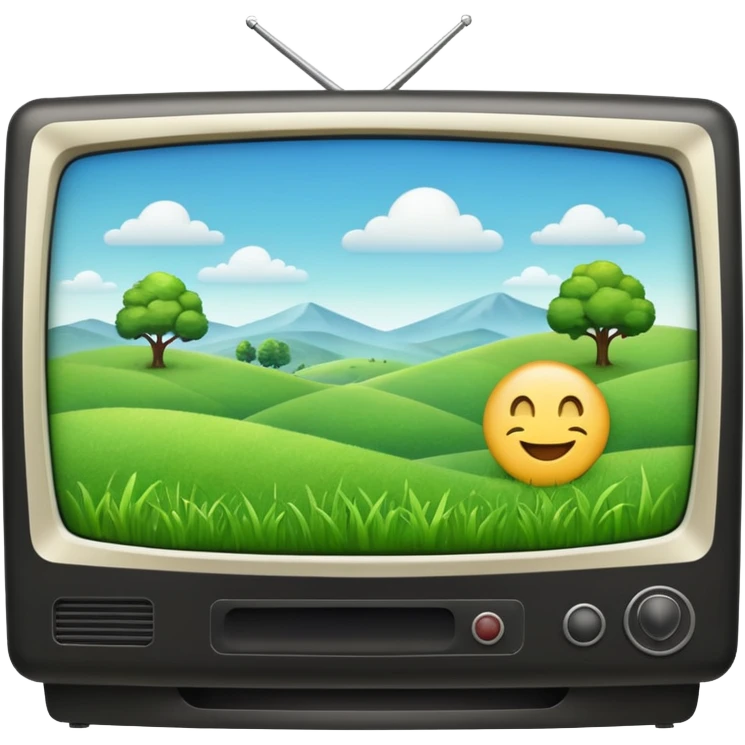 White tv with emoji landscape  emoji