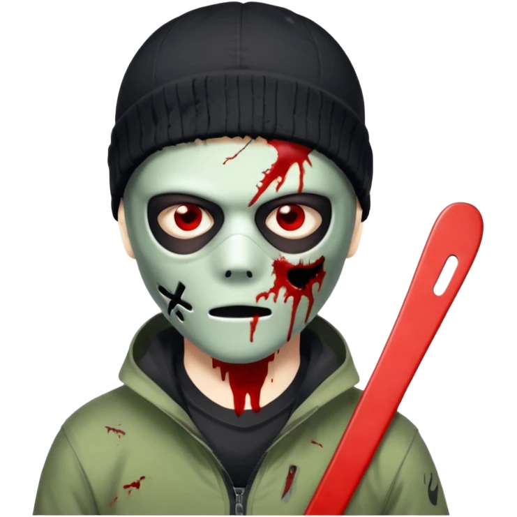 make a, zombie, boy, blackhair with a ski mask pull from nike ou syna emoji