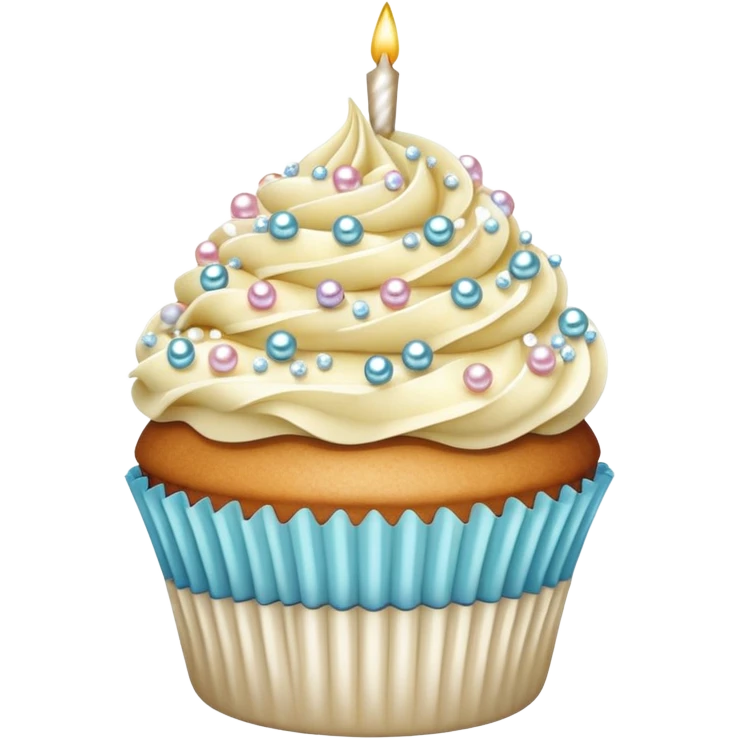 cupcake with pearls and sparkles emoji