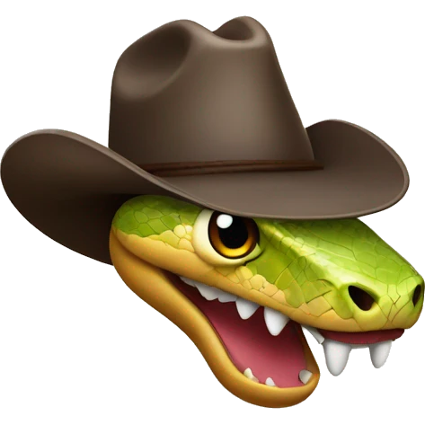 Snake wearing a cowboy hat emoji