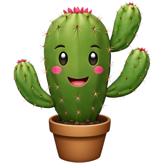 Cactus with a face emoji