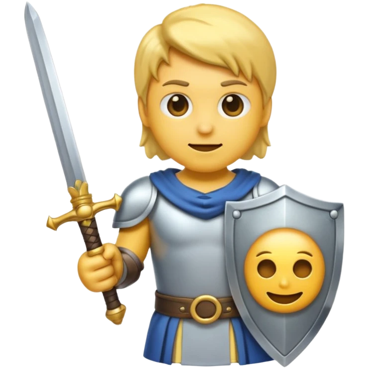 Emoji holding sword emoji