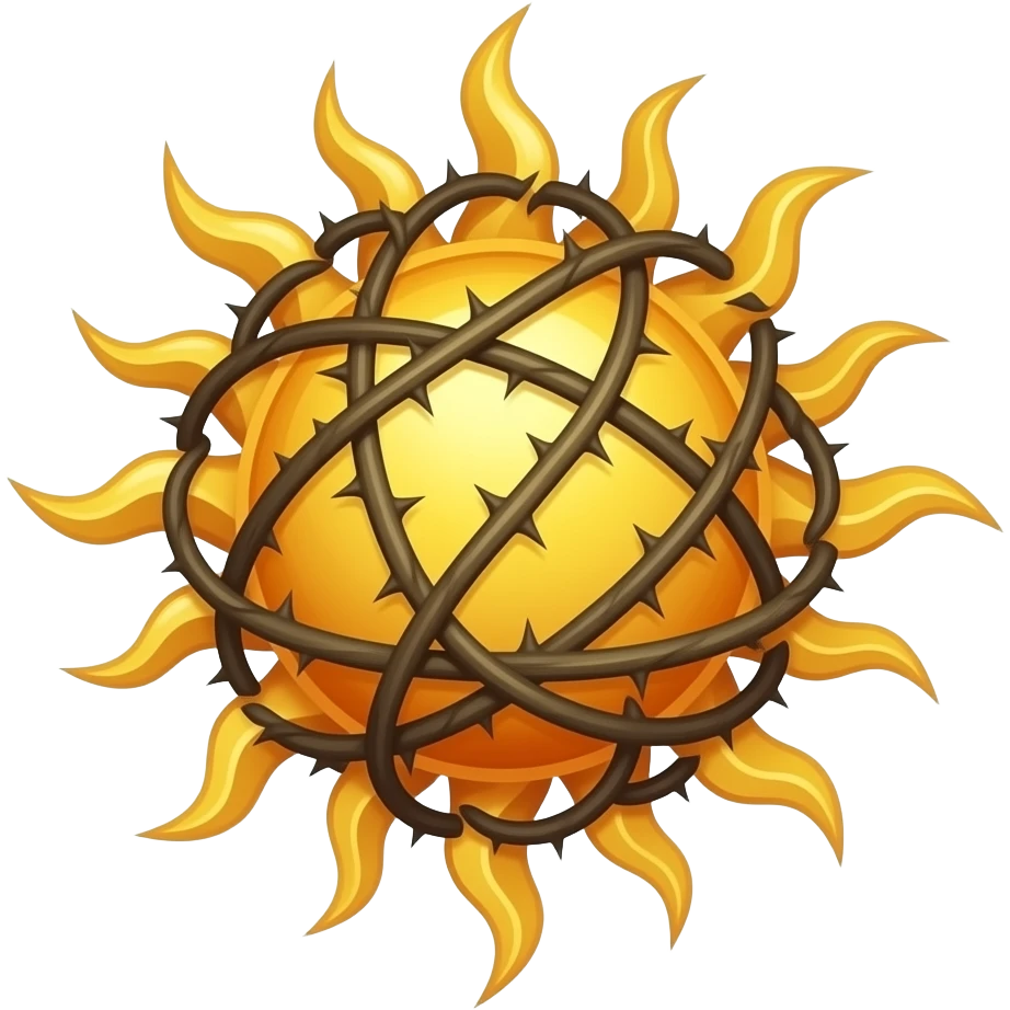 Tangled sun emoji