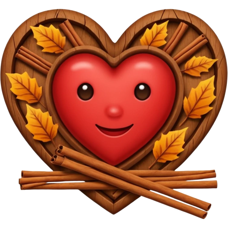 heart with autumn cinnamon sticks emoji
