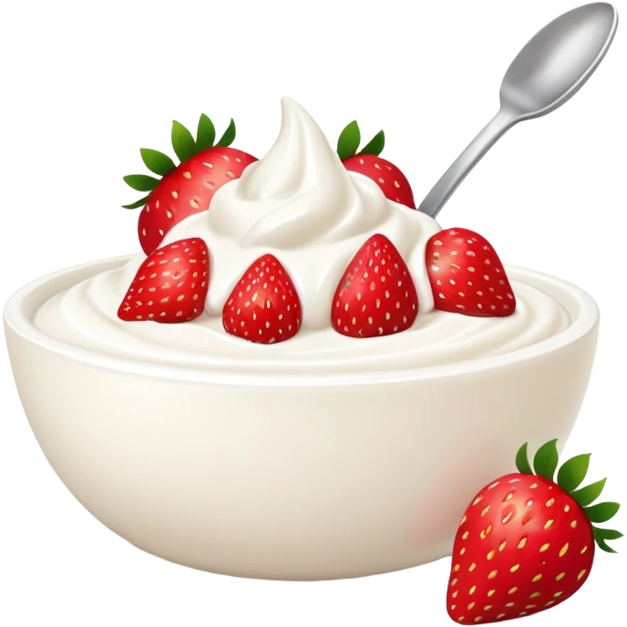 Yogurt bowl with strawberries  emoji