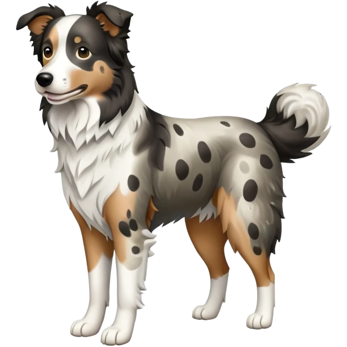 Merle Border Collie dog full body emoji