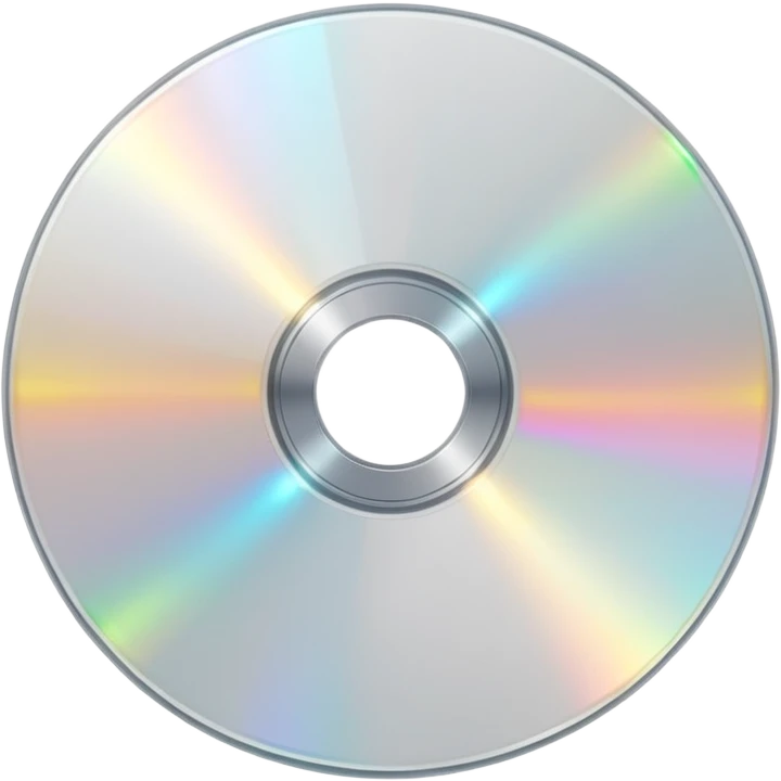 белый светящийся CD-диск, no background emoji