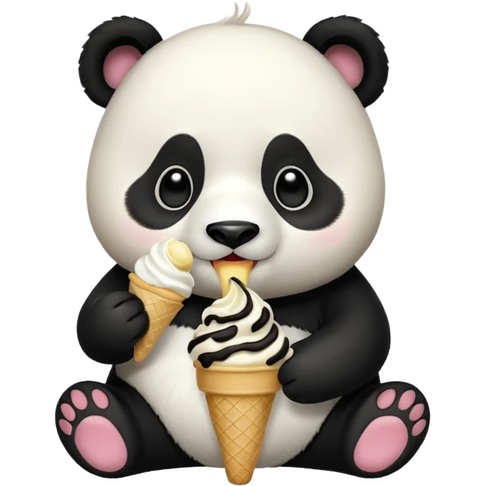Panda eating ice cream emoji