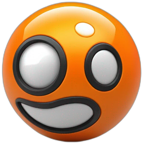 Pokeball orange color with logo geek joystick emoji