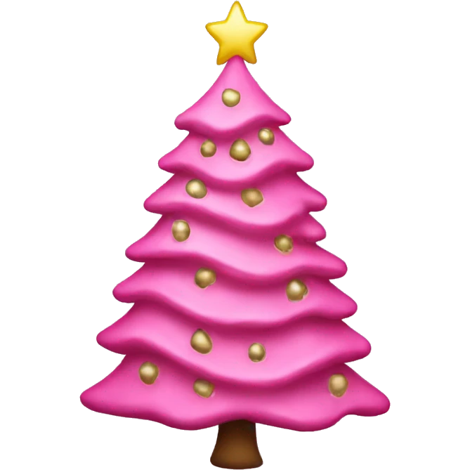 Pink Christmas tree  emoji