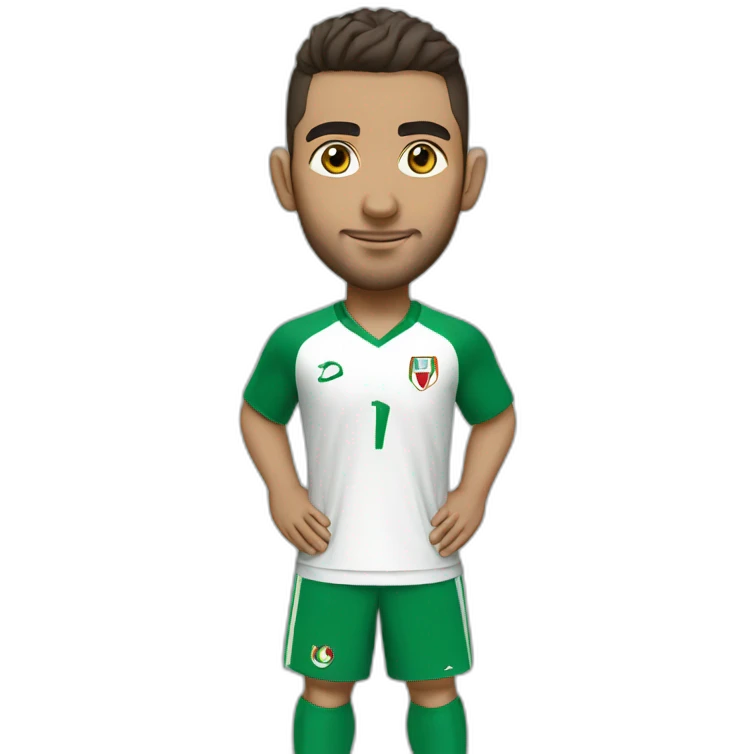 Zidan wearing algerian green football kit emoji