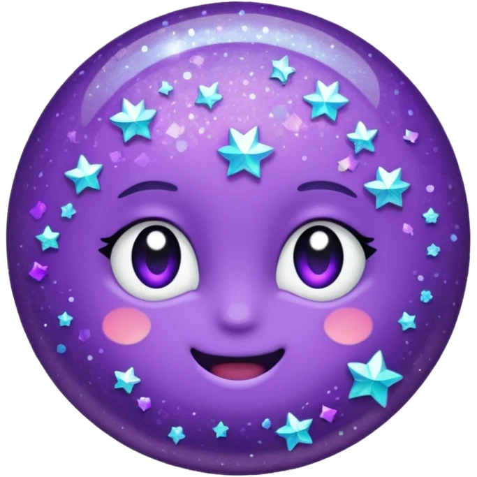 glitter purple no cancel emoji