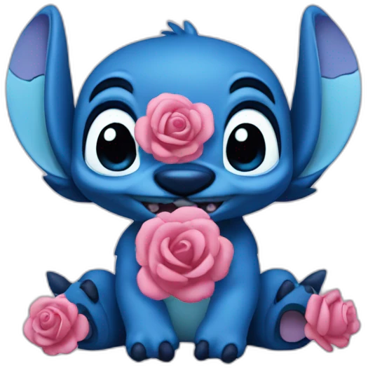 Stitch rose et bleu emoji
