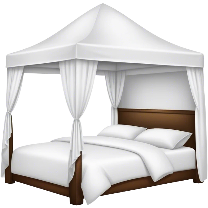 All white canopy hotel bed with white duvet emoji