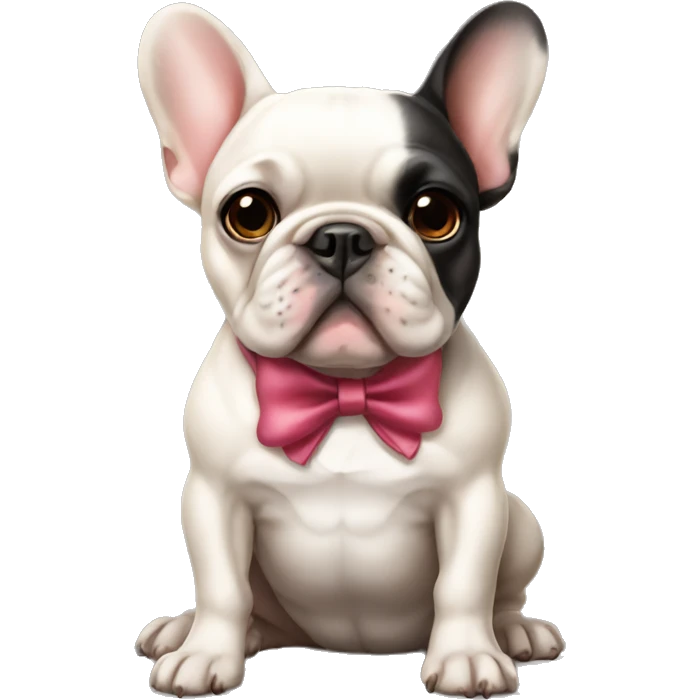 French bulldog with a bow on emoji