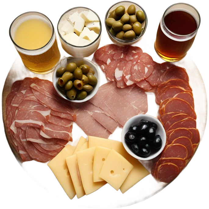 charcuterie with a beer emoji