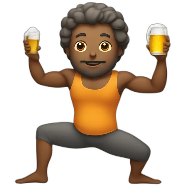 Yoga qui boit de la bière emoji