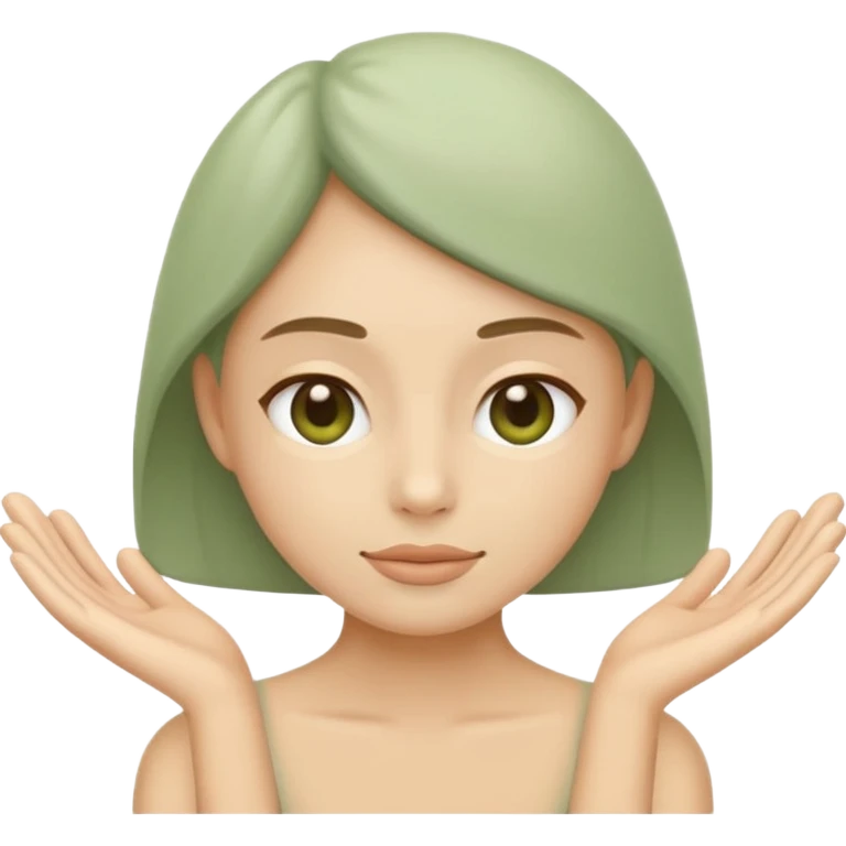 Minimal wellness emoji representing tighter skin and firmness,
subtle lifting effect, smooth contours, calm and natural,
no beauty or cosmetic symbols, soft sage green color palette emoji