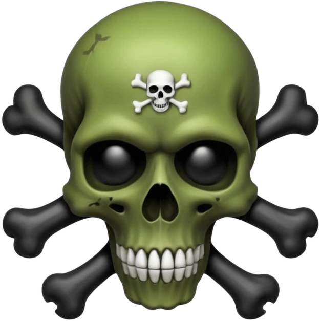 
a poisonous cloud of gas, dark swamp color, with an image of a skull and two crossed bones behind the skull emoji