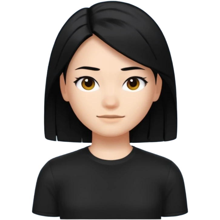 A roblox Avatar whit sleek hair and black shirt  emoji