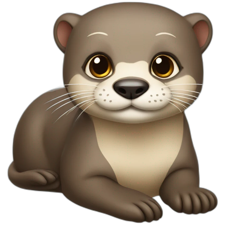 loutre sur un chat.  emoji