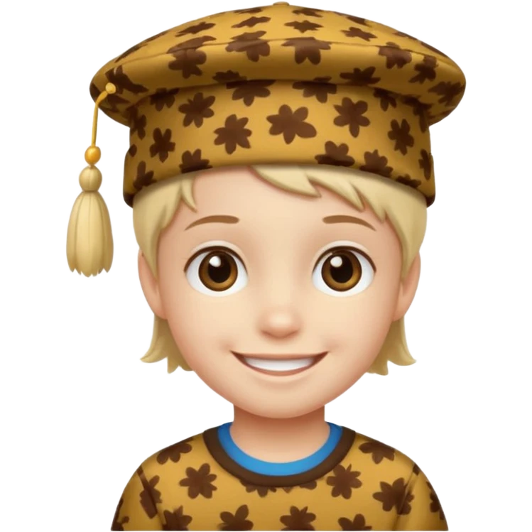 print hat with kid emoji