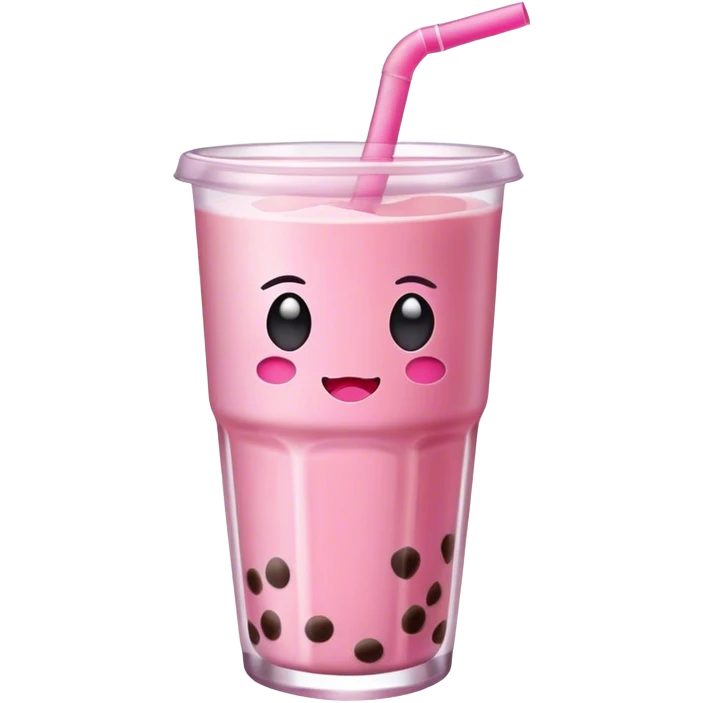 Pink boba drink no dace emoji
