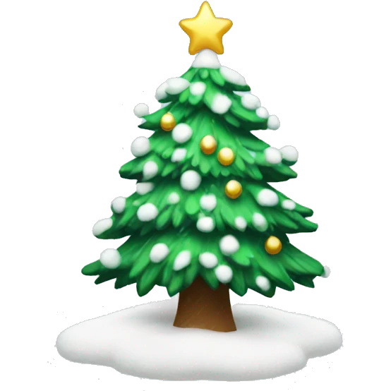 Snowy Christmas tree emoji