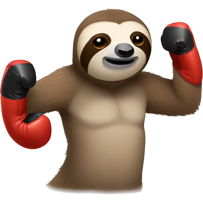 Sloth wearing boxing gloves emoji