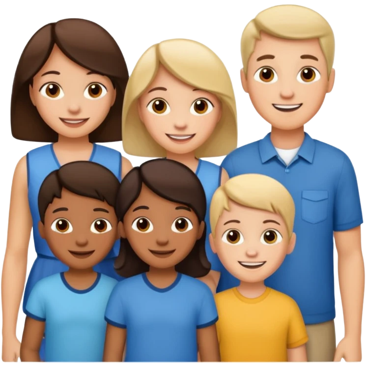 an american couples with 3 children in the age of school emoji