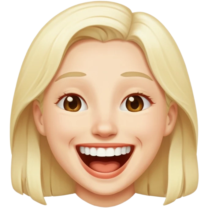 white blonde laughing emoji