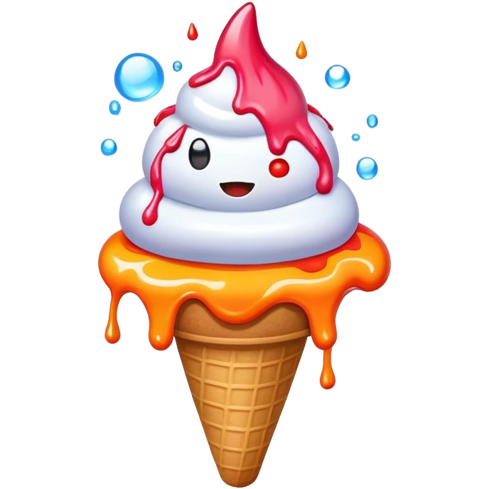 Volcano shooting ice cream emoji