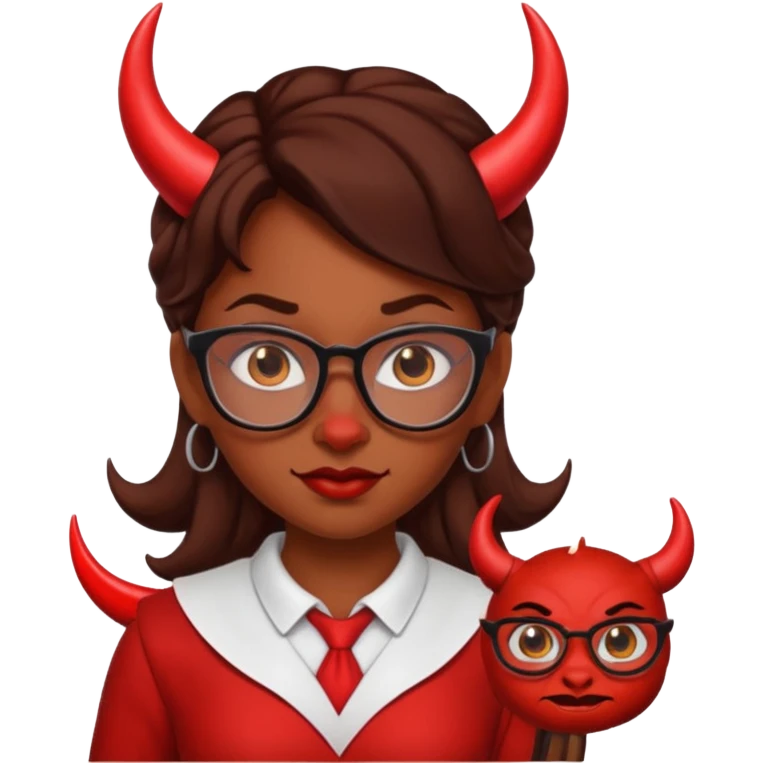 girl devil nerdy brown skin emoji
