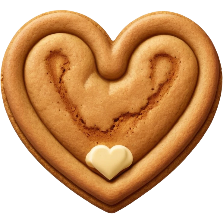 snicker doodle cookie with cinnamon powder on top in a heart shape cookie emoji