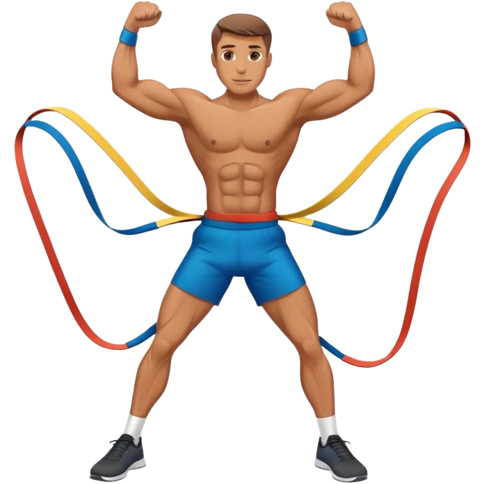 guy resistance band exercise emoji