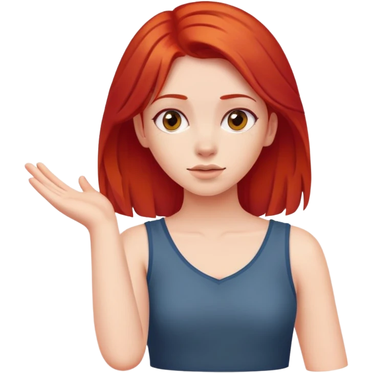Girl with red hair I don’t know arm signal emoji