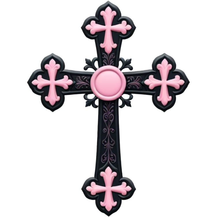 soft cute black pink goth cross , no woman emoji