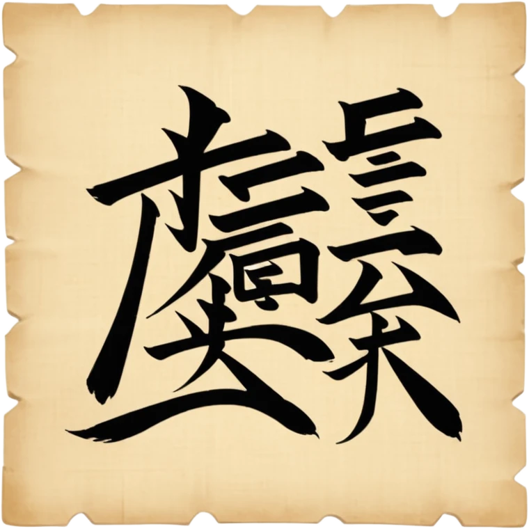 chinese Calligraphy on a papyrus emoji