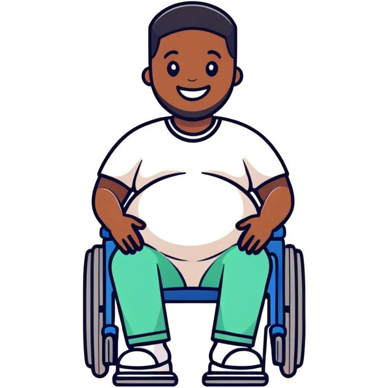 A black men pregnant on a wheelchair emoji