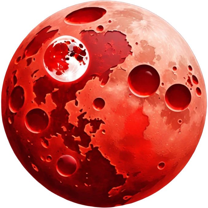 Blood moon without eyes mouth or nose emoji