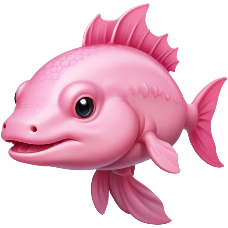 Buff axolotl holding a fishh emoji