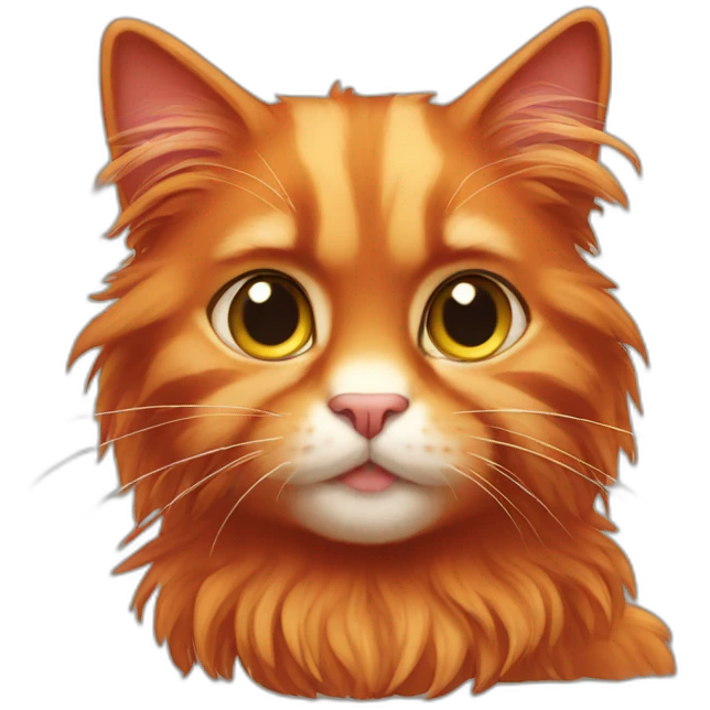Red cat with long fluff  emoji