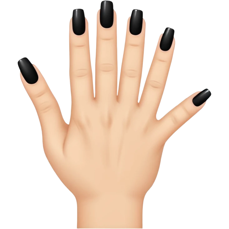Black nail polish middle finger emoji