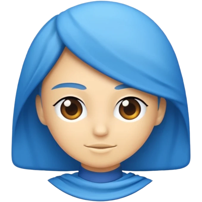 Mavi Dikenli bir topun içinde beyaz tık emoji