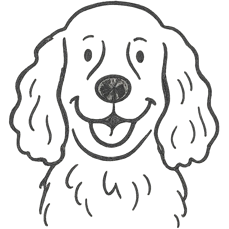 A Springer Spaniel with golden fur, smiling happily emoji