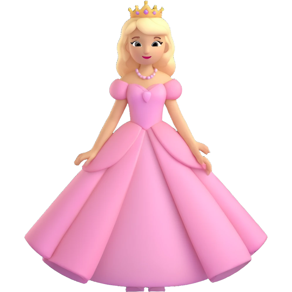 blonde princess with light pink dress emoji