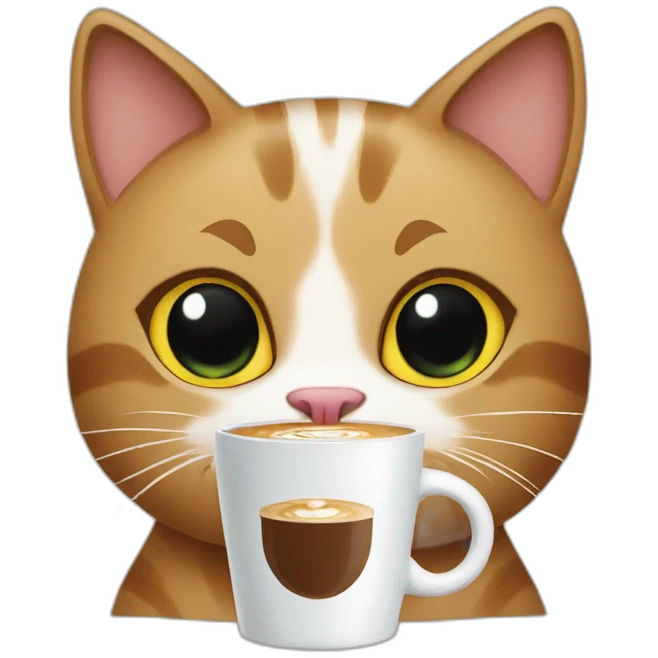 cat holding a coffee emoji