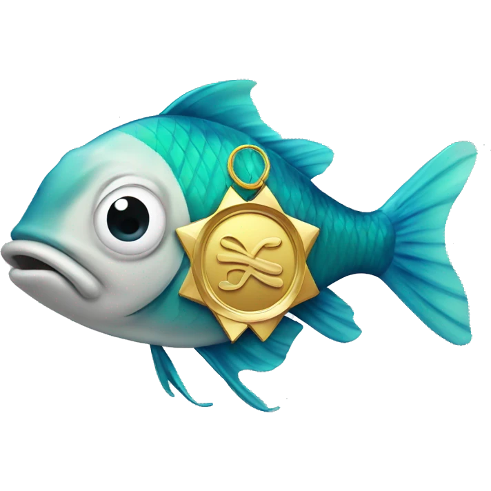 Fish with olympiad medal emoji