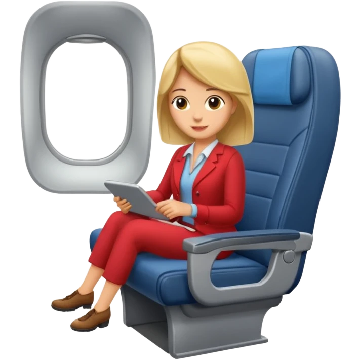 woman passanger in plane seat emoji